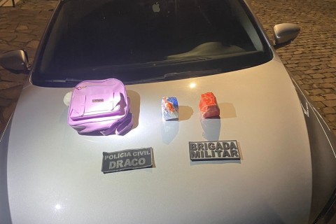 Casal que levava drogas na mochila dos filhos é preso em Fontoura Xavier