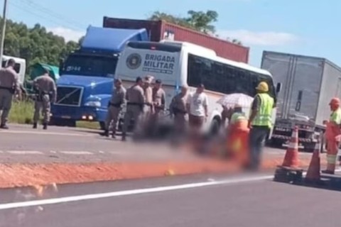 Homem morre após ser atropelado por caminhão na RSC-287, em Taquari