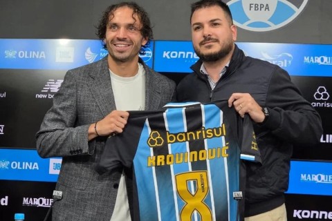 Grêmio apresenta croata Filip Krovinović, novo reforço do meio-campo