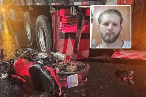 Morre na UTI do HBB motociclista que colidiu em caminhão estacionado no centro de Colinas